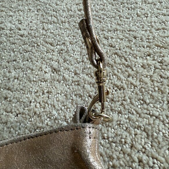 Topshop Gold Leather Bag Crossbody Tassel Zipper Removal Strap Boho Going Out - Picture 4 of 12